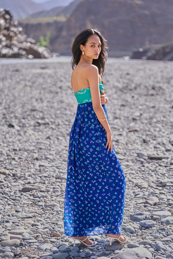 BANDHANI DRAPED DRESS dash and dot