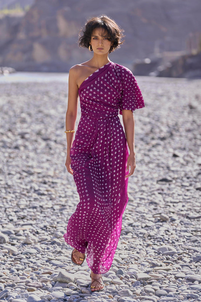 SINGLE SLEEVE BANDHANI DRESS - dash and dot dash and dot
