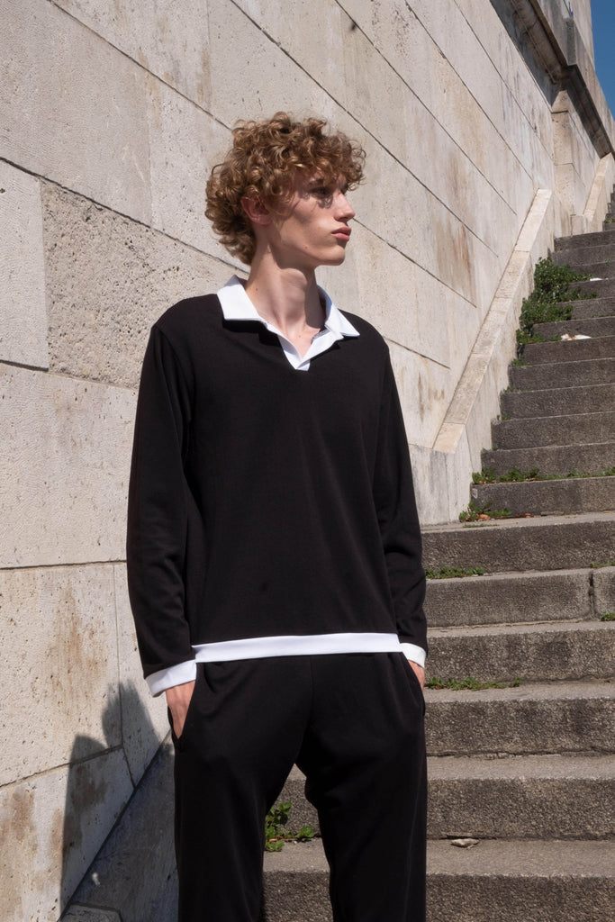 B&W FULL SLEEVE KNIT SET - dash and dot dash and dot