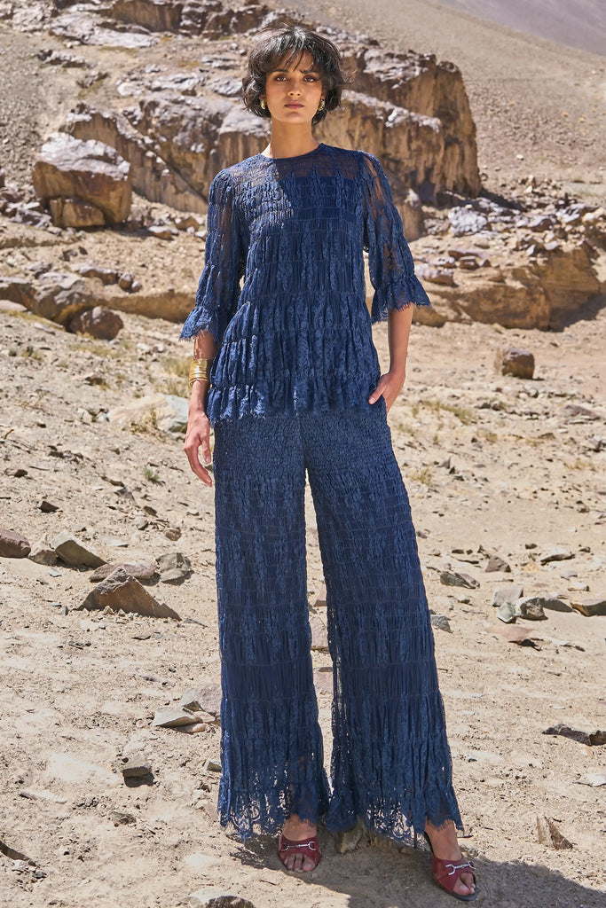 ALLOVER RUCHED LACE TOP dash and dot