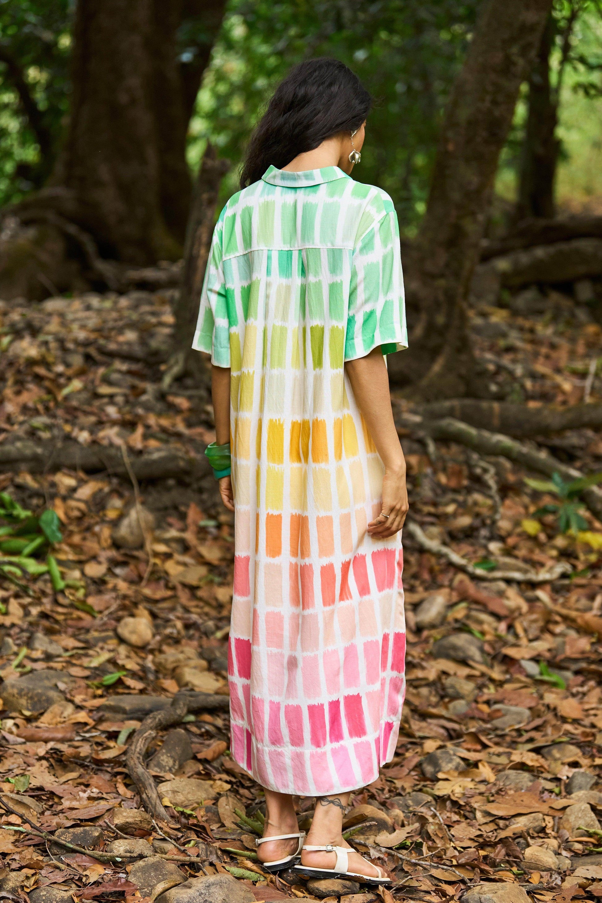 PRINTED LINEN SHIRT DRESS - dash and dot