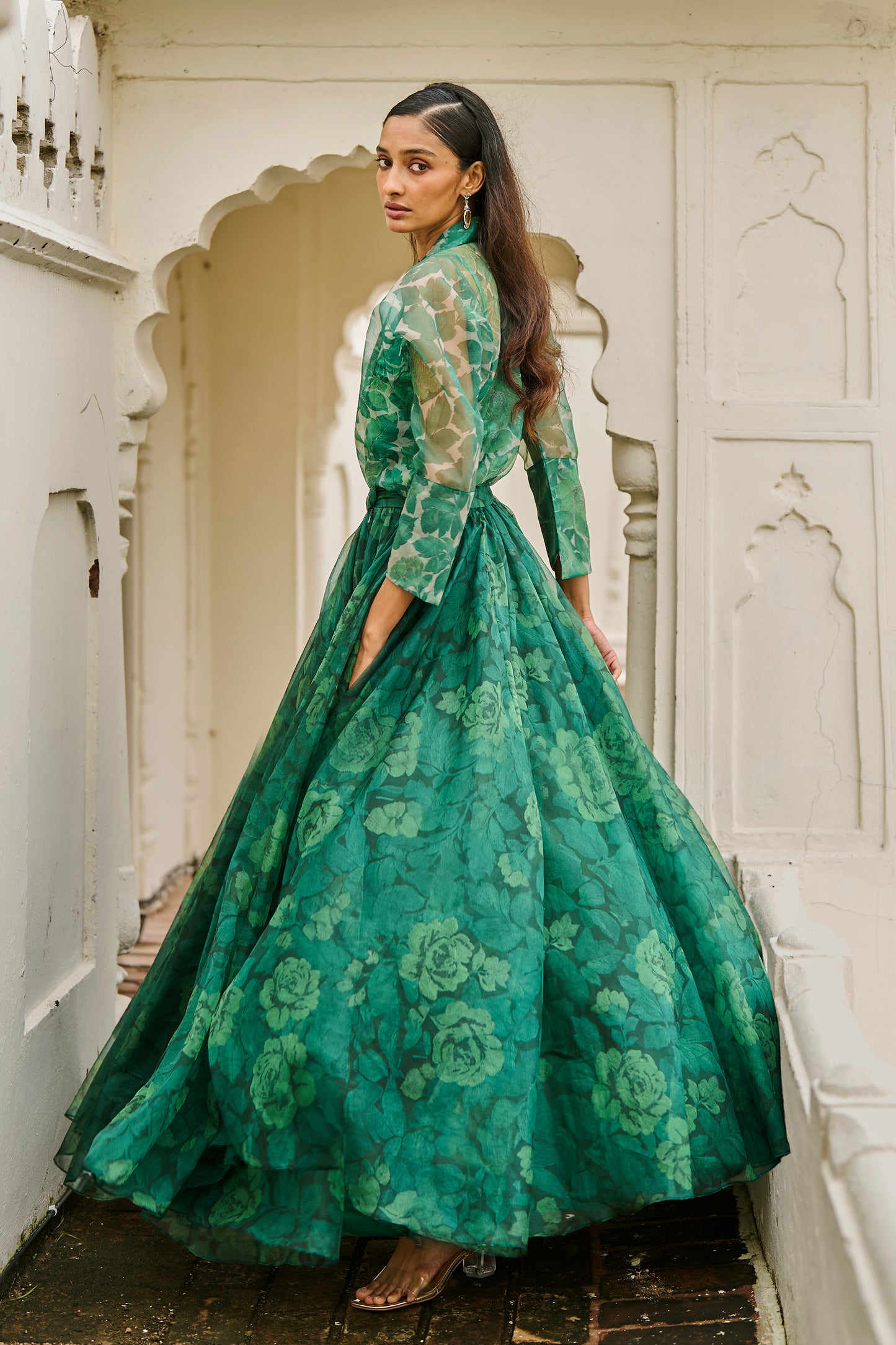 PRINTED ORGANZA SHIRT