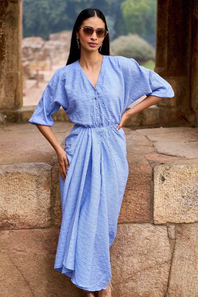 TEXTURED DRAPED MIDI - dash and dot dash and dot