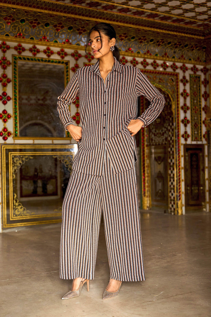 SHIMMER STRIPE KNIT PANT - dash and dot dash and dot