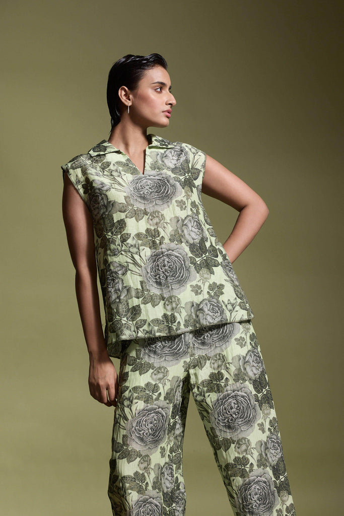 FLORAL LINEN SLEEVELESS SET - dash and dot dash and dot