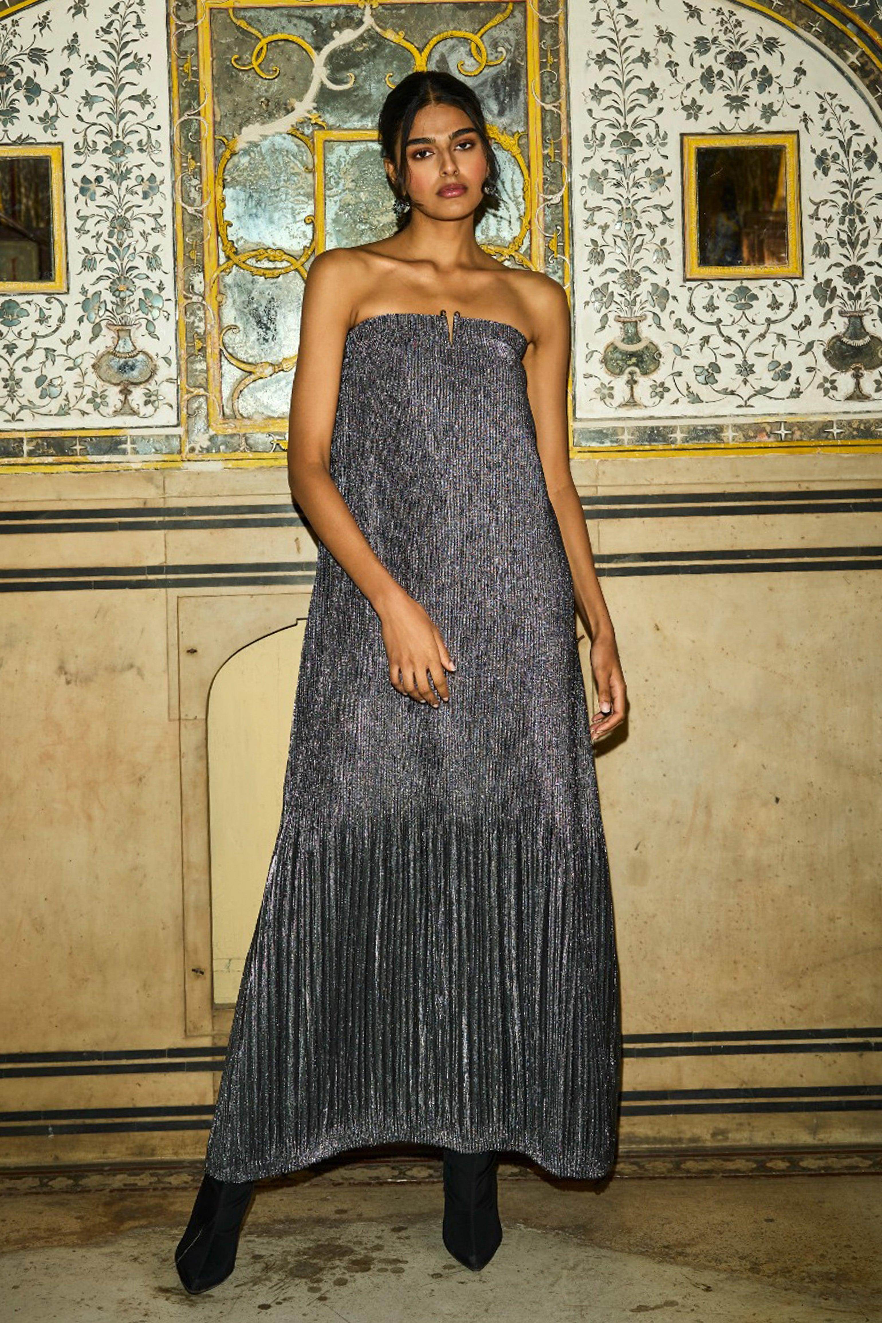 pleated off the shoulder midi dress Black Ribbed Off Shoulder Fold Down Neck Pleated Skirt Midi Dress *FINAL  SALE*