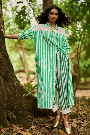 BRUSHTSTROKE DRAPED & PLEATED PANT - dash and dot
