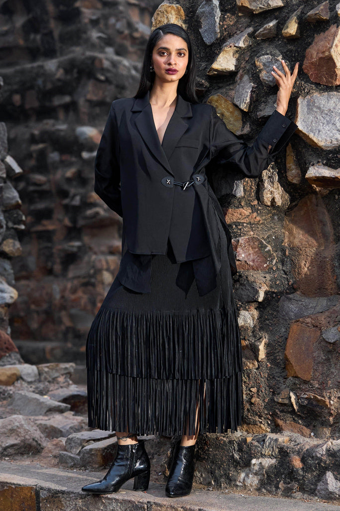 PLEATED AND FRINGED SKIRT - dash and dot dash and dot