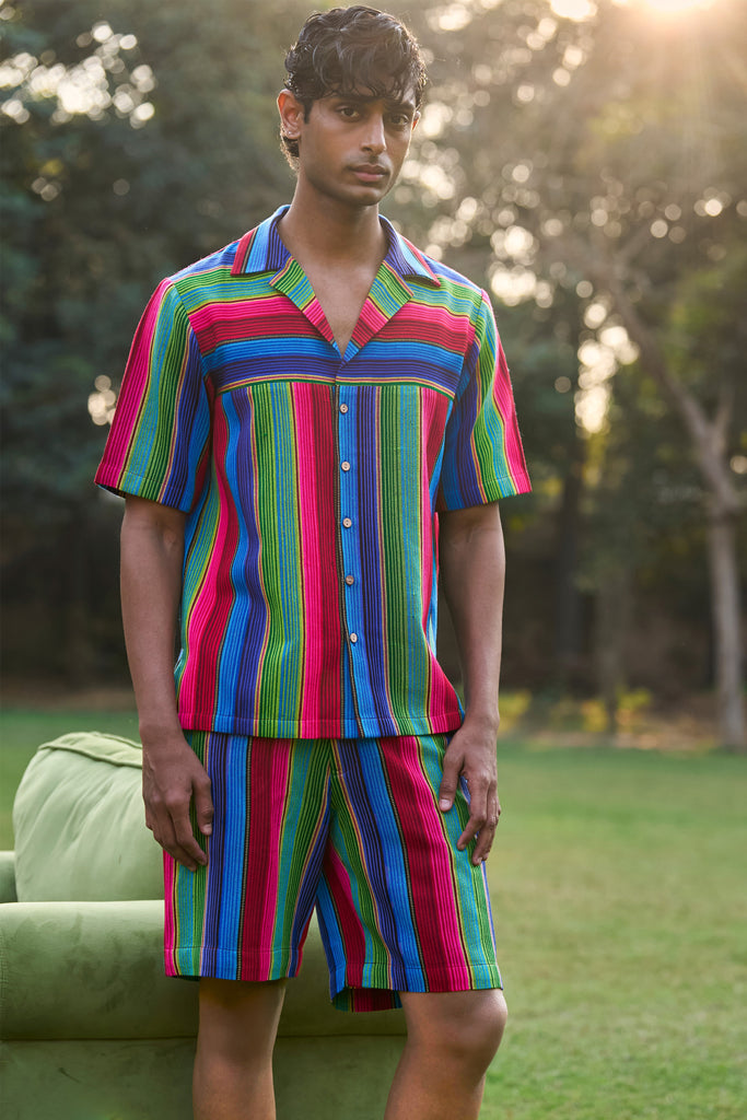 SERAPE STRIPE SHORTS SET dash and dot
