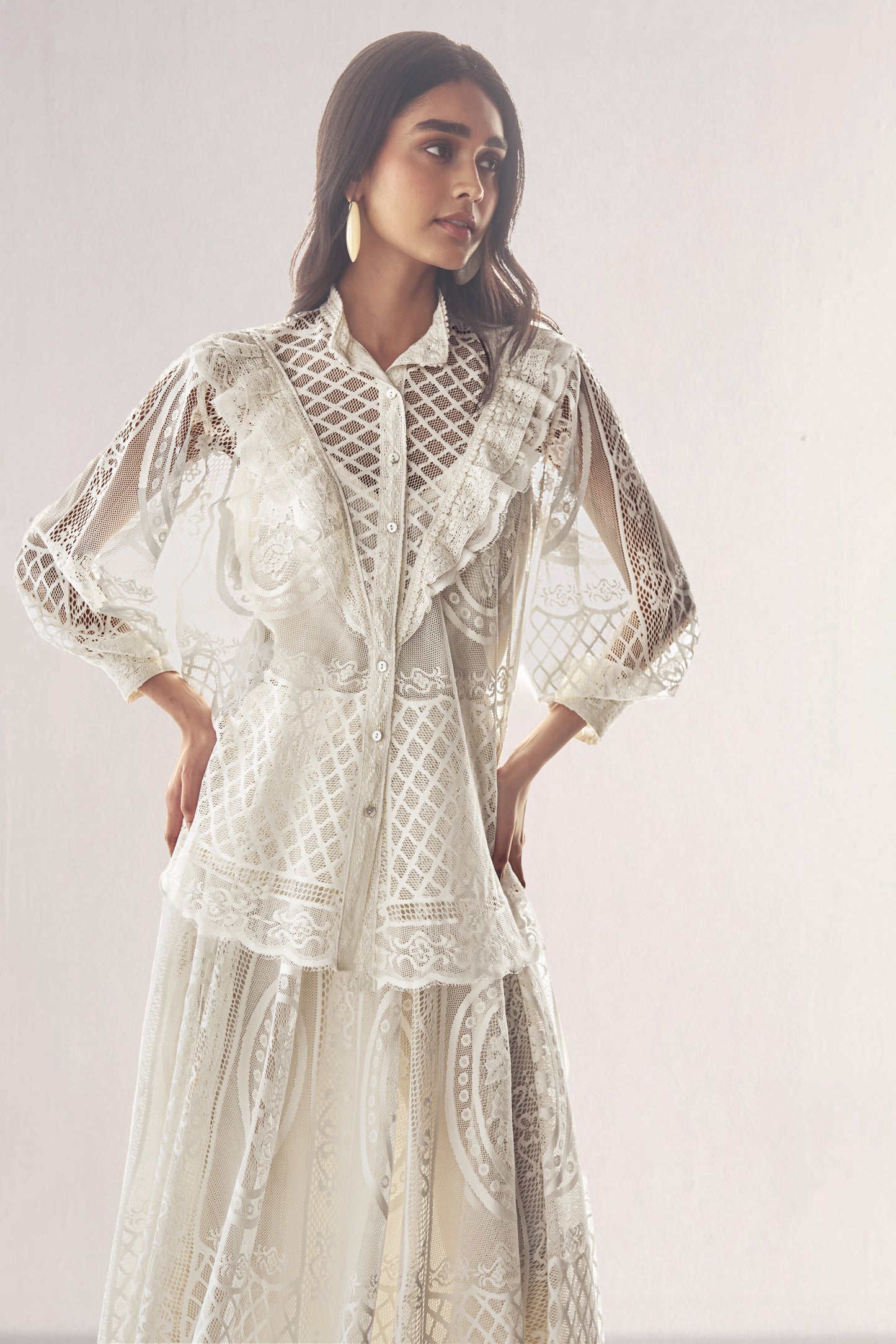 LACE & RUFFLE SHIRT