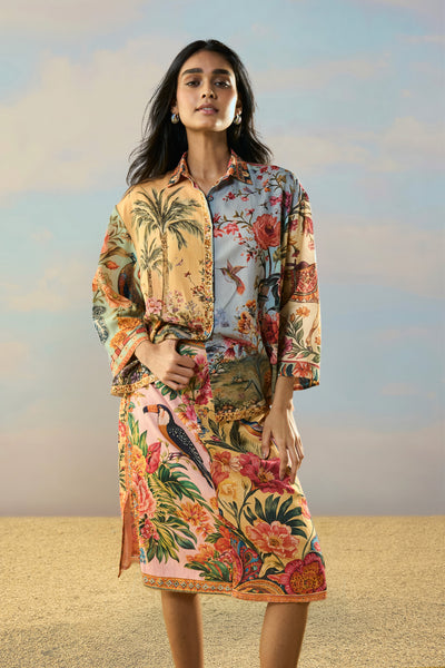 COASTAL PRINT SHIRT & SKIRT SET