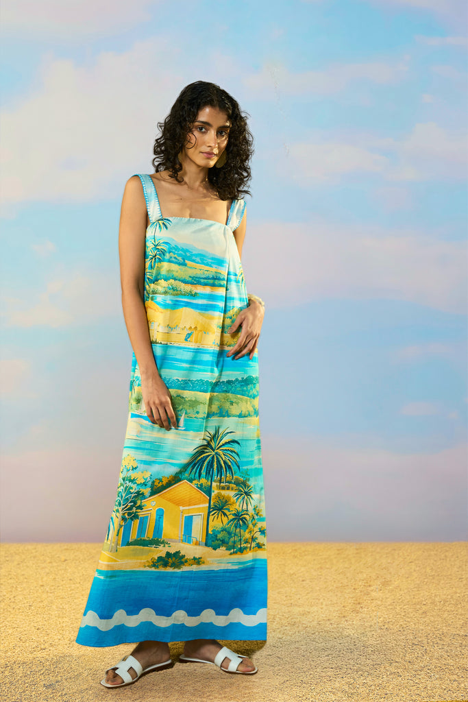 SCENIC PRINT MAXI DRESS dash and dot