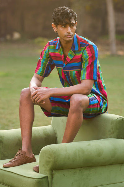 SERAPE STRIPE SHORTS SET