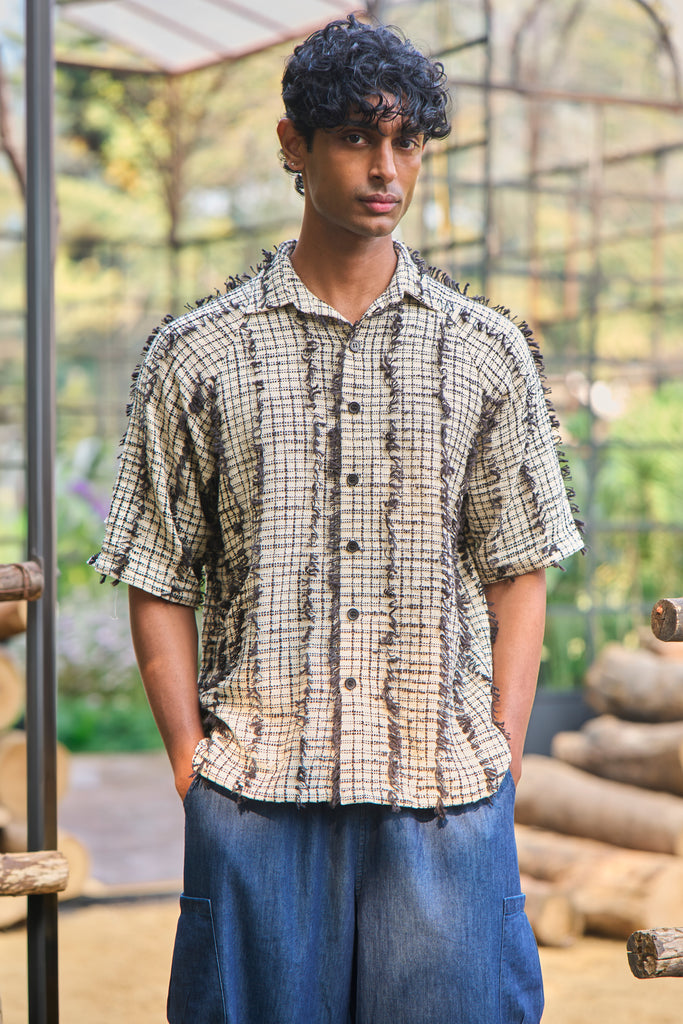 TEXTURED FRAYED SHIRT dash and dot