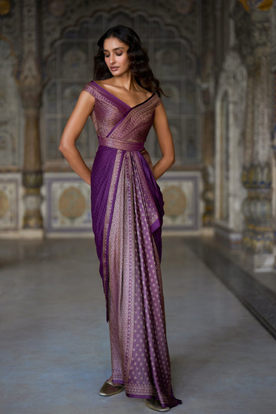 BENARES BROCADE SARI GOWN