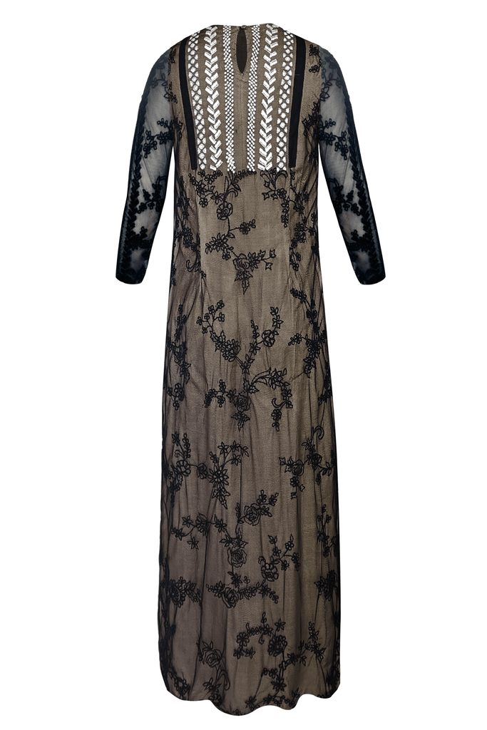 BORDER FLORAL EMBROIDERED GOWN - dash and dot dash and dot