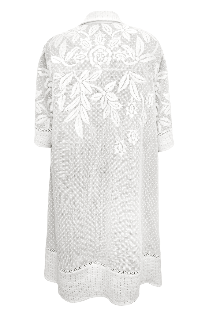 WHITE RIBBON EMBROIDERED SHIRT DRESS - dash and dot dash and dot