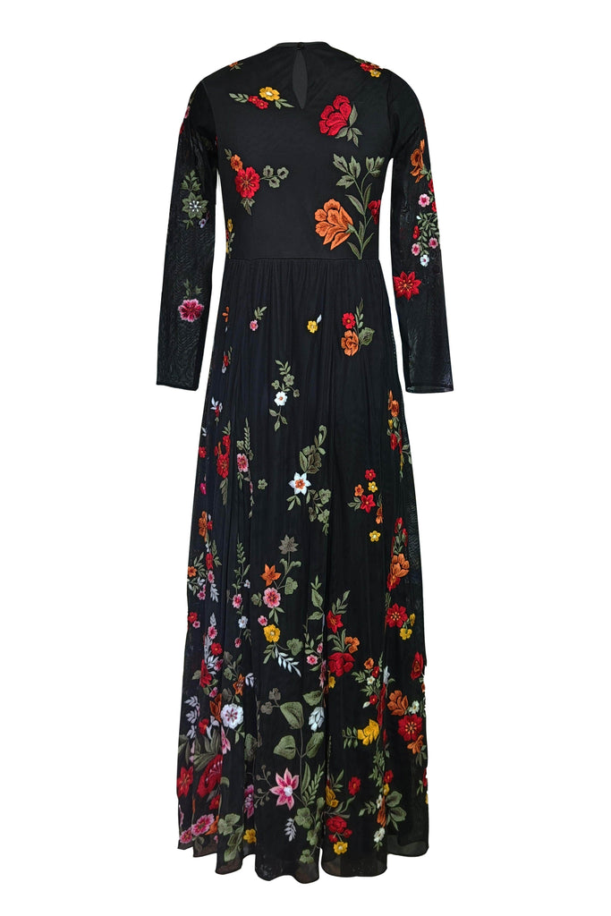 MULTI FLORAL EMBROIDERED GOWN - dash and dot dash and dot