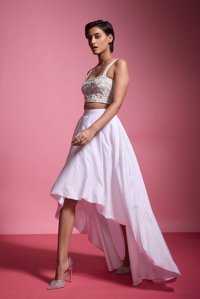 HIGH/LOW SKIRT - dash and dot dash and dot