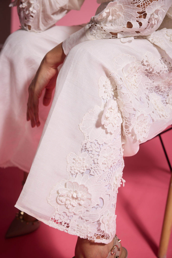 SILK LINEN LACE PANT - dash and dot dash and dot