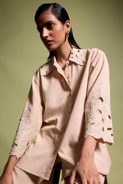 CUTWORK EMBROIDERED SHIRT - dash and dot