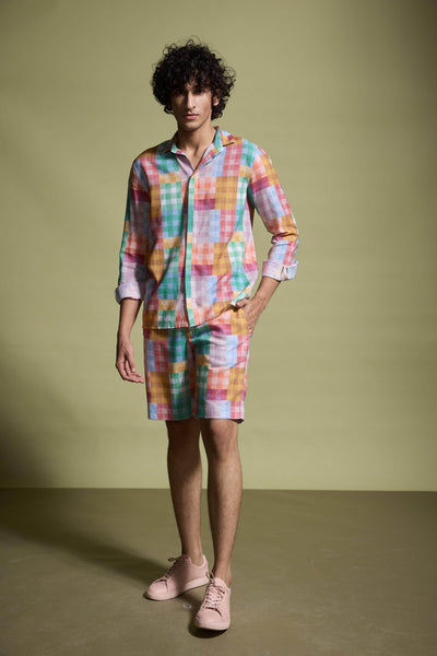 MULTICOLOUR CHECK SHORTS - dash and dot