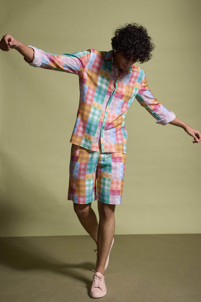 MULTICOLOUR CHECK SHIRT - dash and dot