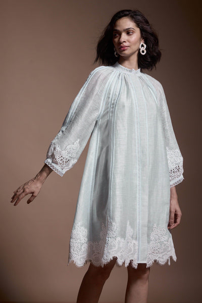 LINEN MINT MIDI DRESS - dash and dot