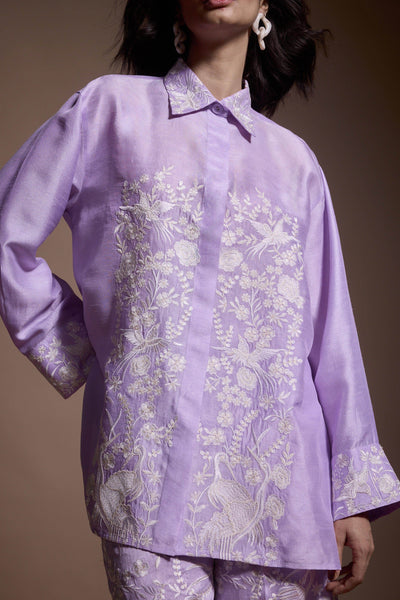 LAVENDER EMBROIDERED SHIRT - dash and dot