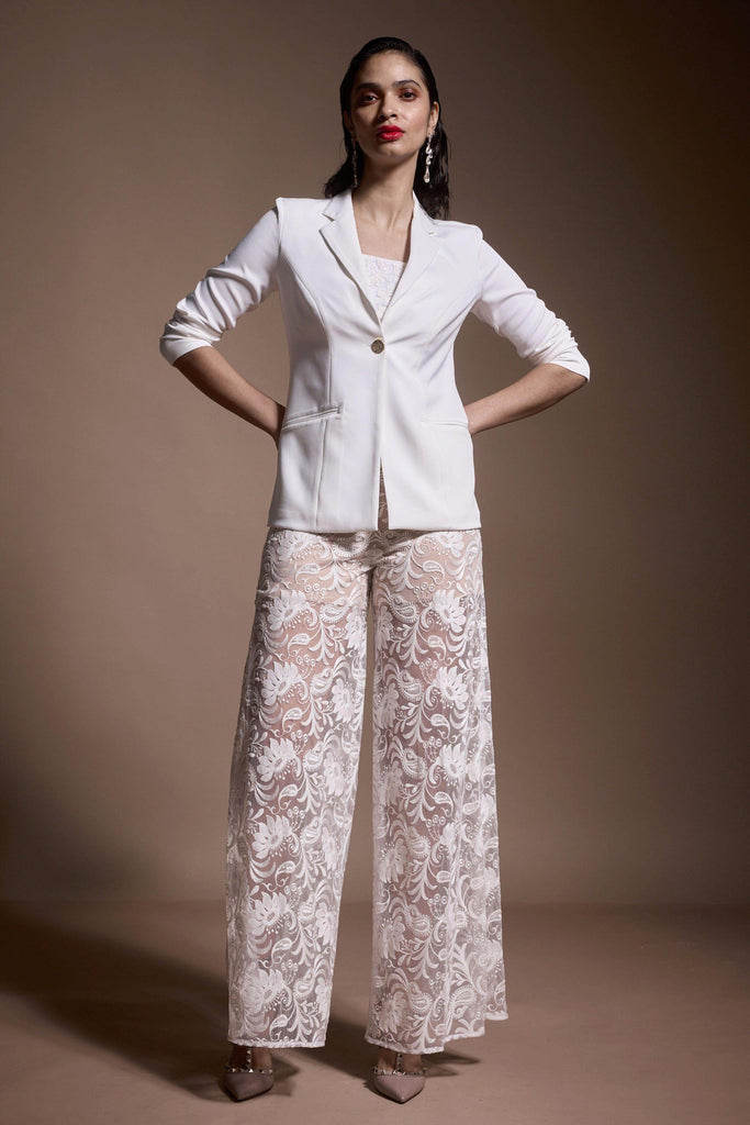IVORY EMBROIDERED PANT - dash and dot dash and dot