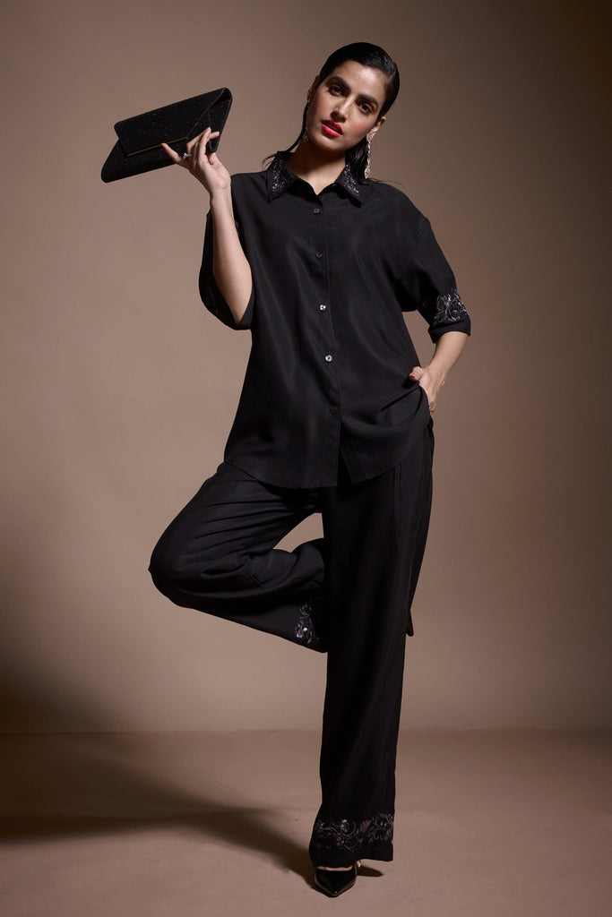 METALLIC EMBROIDERED PANT - dash and dot dash and dot