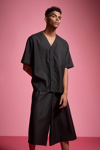 PLEATED LONG SHORTS - dash and dot