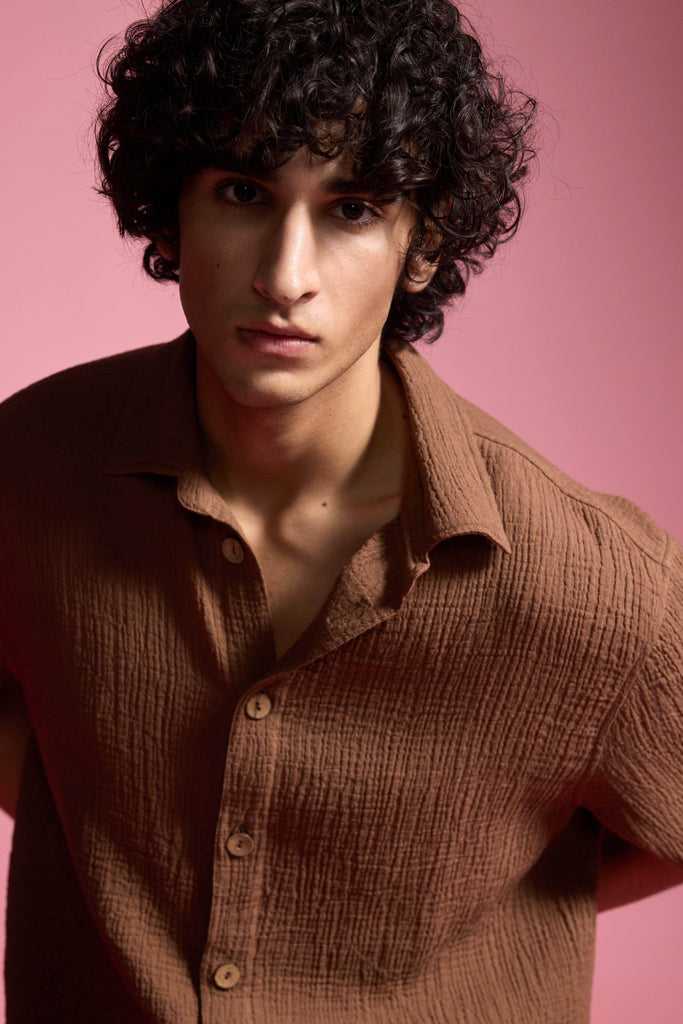 CRINKLE COTTON SHIRT - dash and dot dash and dot