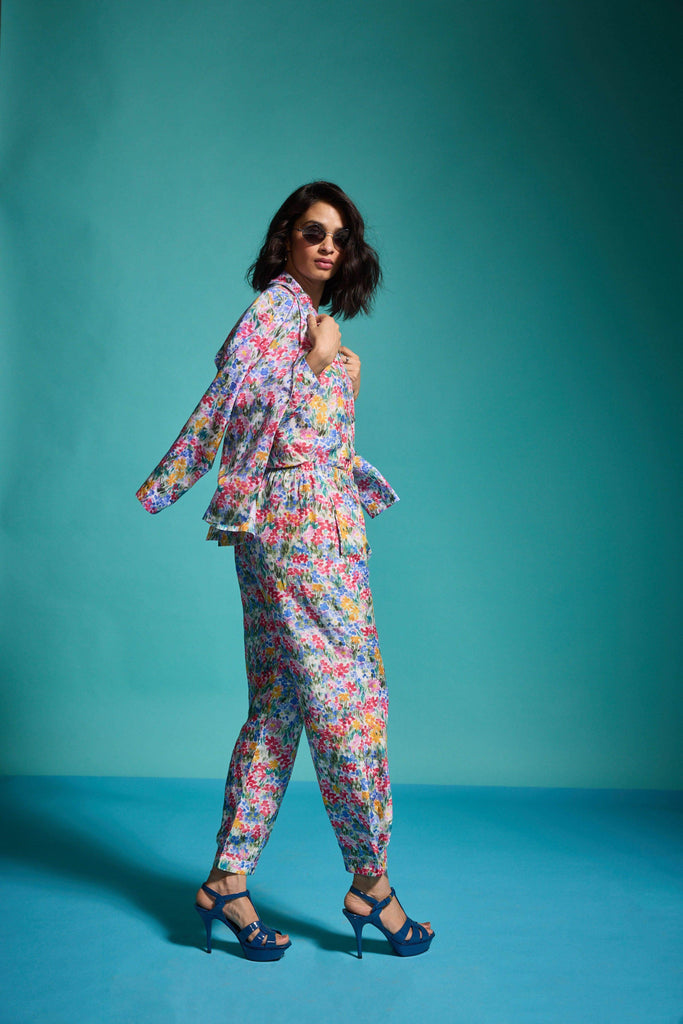 FLORAL PRINTED LINEN PANT - dash and dot dash and dot