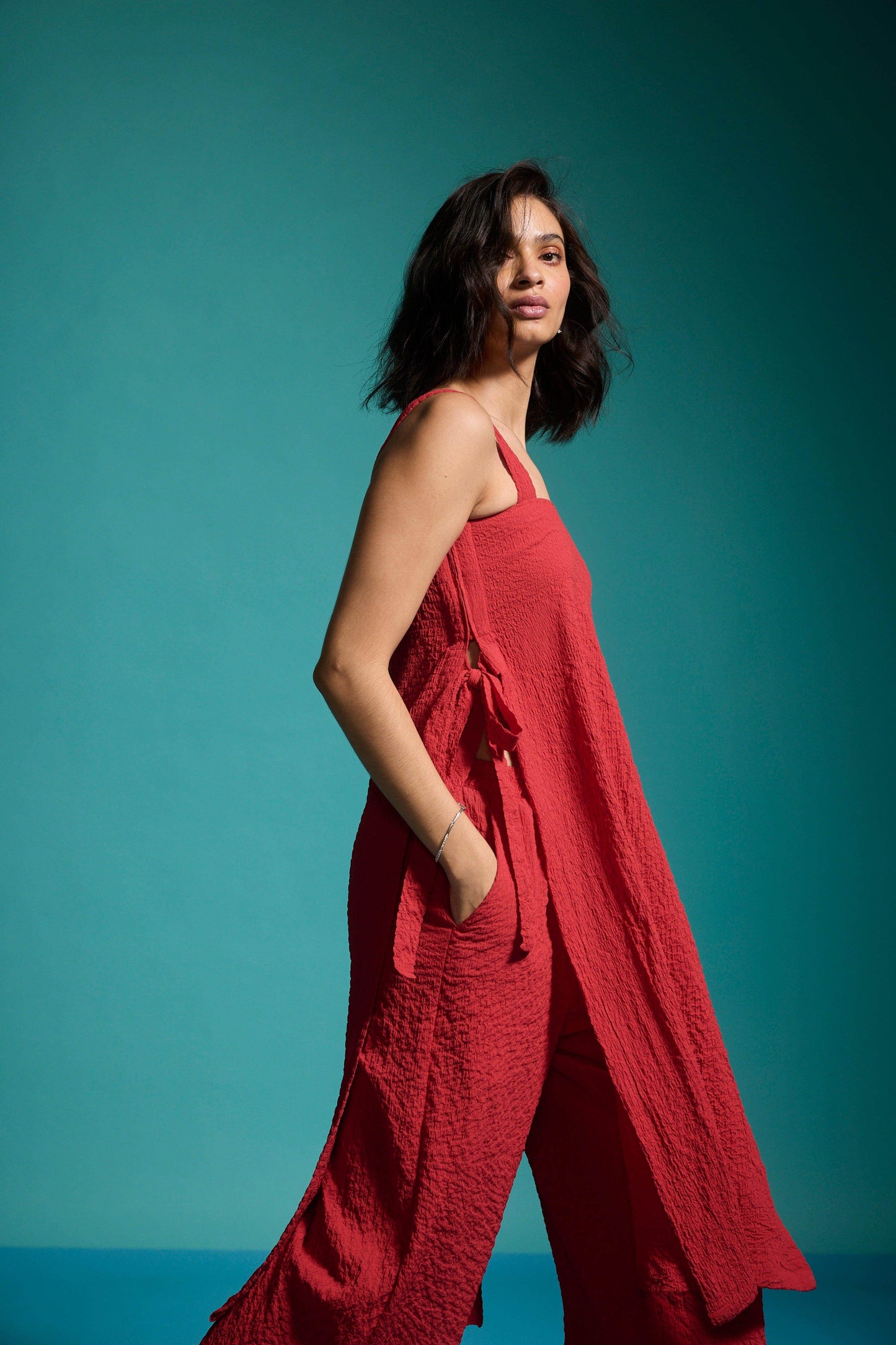 TEXTURED SIDE TIE SET - dash and dot