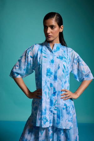 PRINTED PLEAT TOP - dash and dot