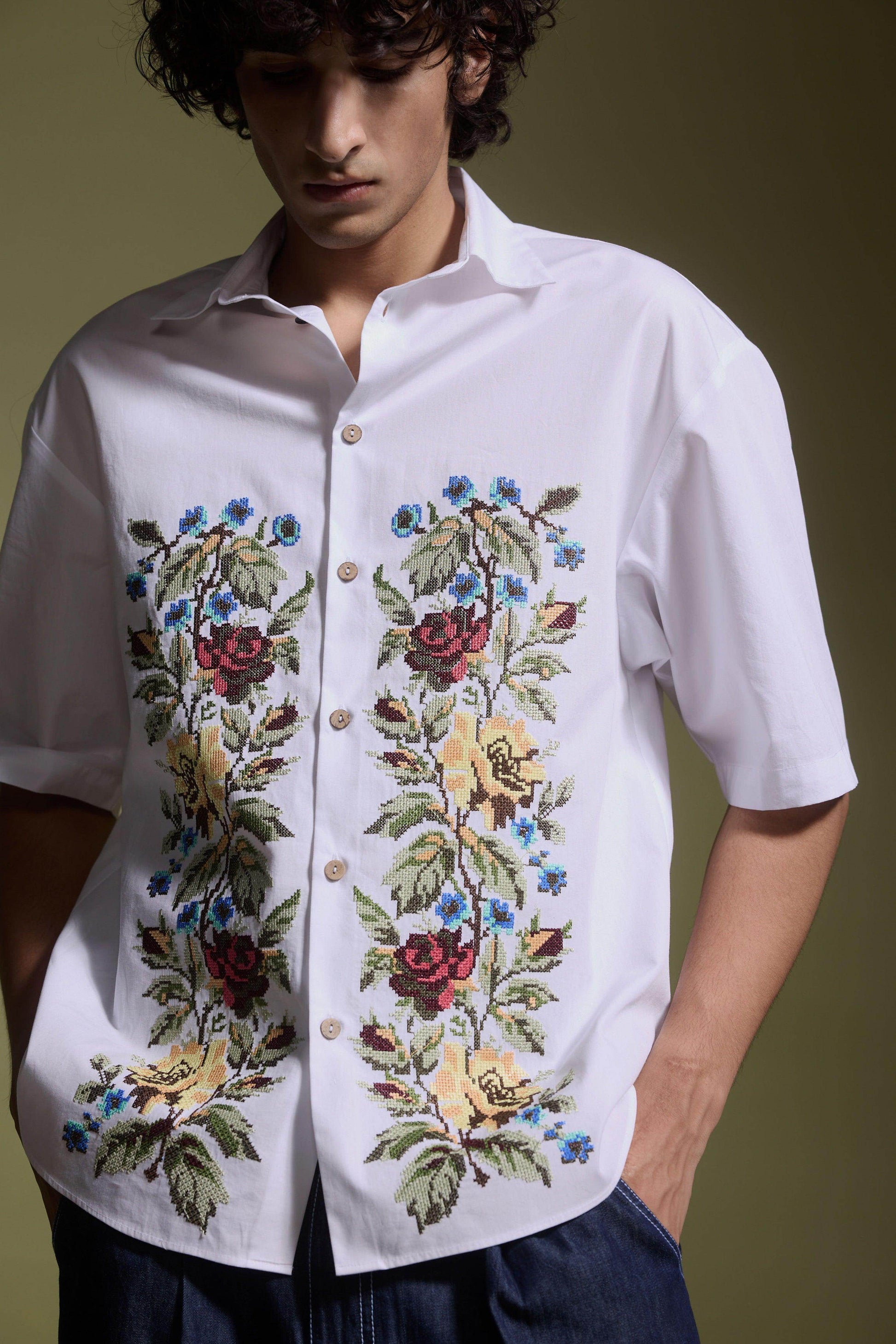 MOTIF EMBROIDERED SHIRT – dash and dot