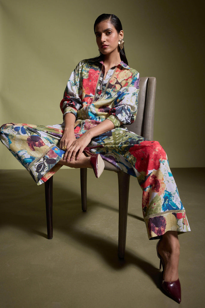 LINEN PRINTED PANT - dash and dot dash and dot