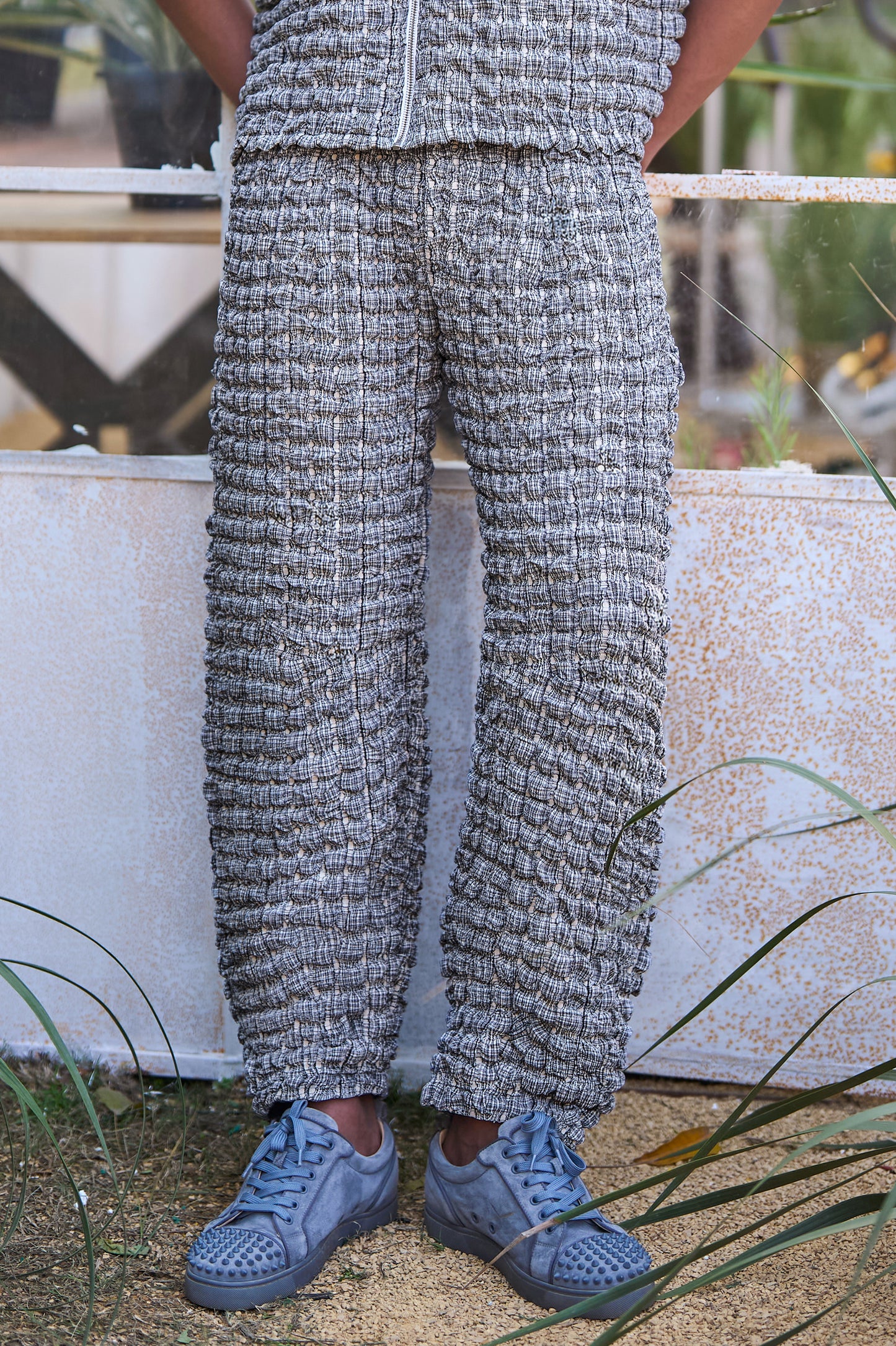 BUBBLE JACQUARD KNIT PANT