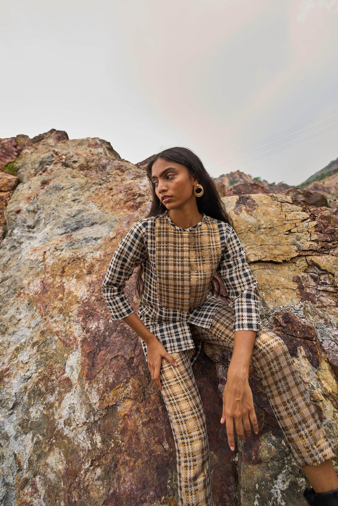 BROCADE HOUNDSTOOTH PANT - dash and dot dash and dot