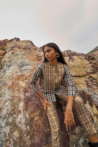 BROCADE HOUNDSTOOTH PANT - dash and dot