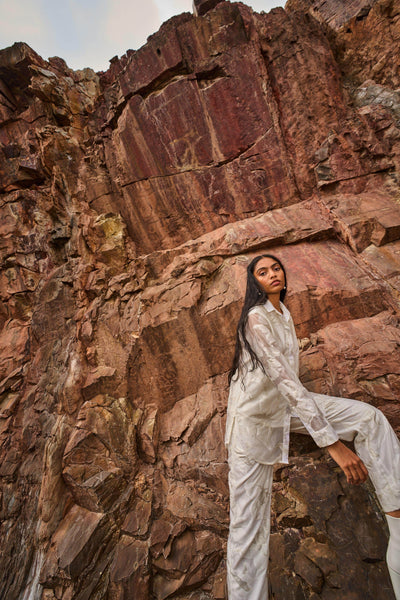 IVORY BROCADE PANT - dash and dot