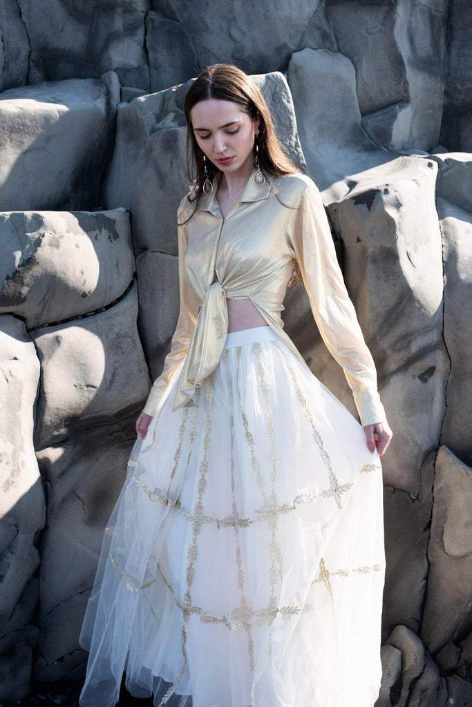 CHAMPAGNE GOLD SHIRT - dash and dot dash and dot