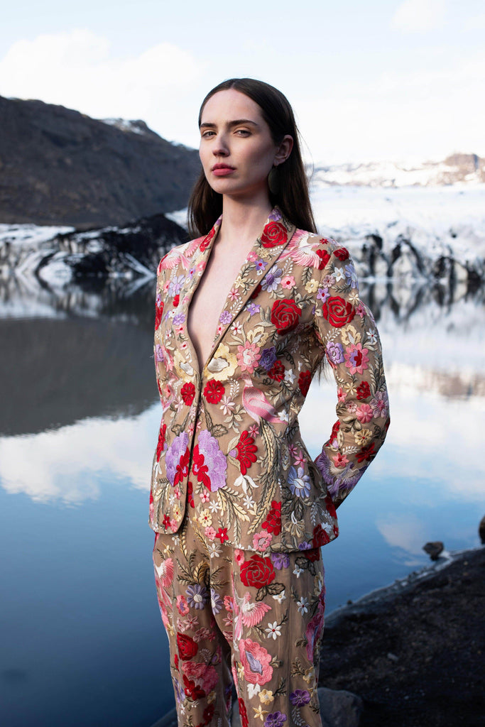 MULTICOLOUR EMBROIDERED FLORAL SUIT - dash and dot dash and dot