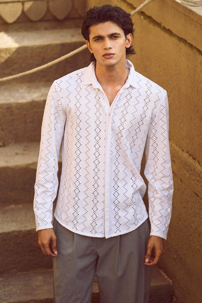 POINTELLE KNIT SHIRT - dash and dot