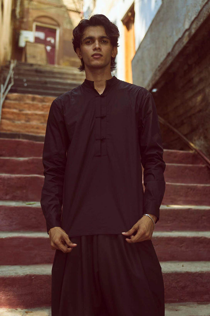 TUXEDO, SHIRT AND COWL PANT SET - dash and dot dash and dot