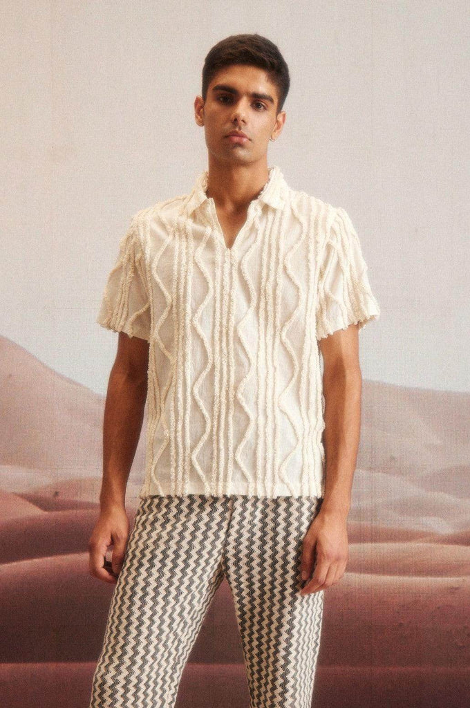 GEO TEXTURED POLO - dash and dot dash and dot