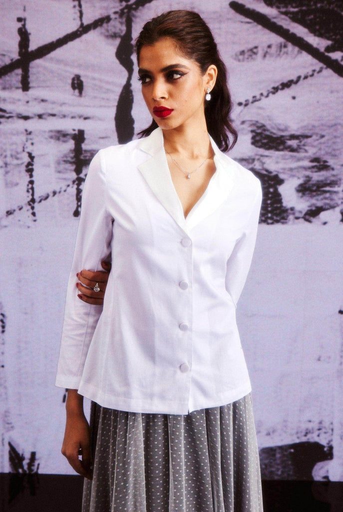 COTTON BLAZER SHIRT - dash and dot dash and dot