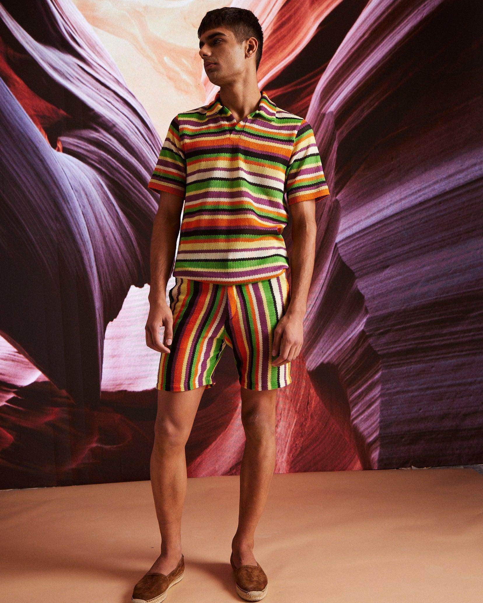 WARP STRIPE SHORTS - dash and dot