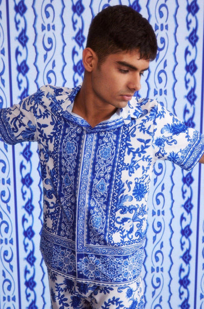 CERAMIC PRINT HALF SLEEVE SHIRT - dash and dot